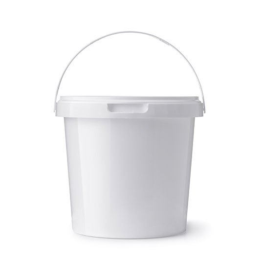 White round bucket